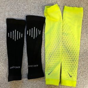 Arm warmers for running, size small/medium and size medium Nike and Brooks